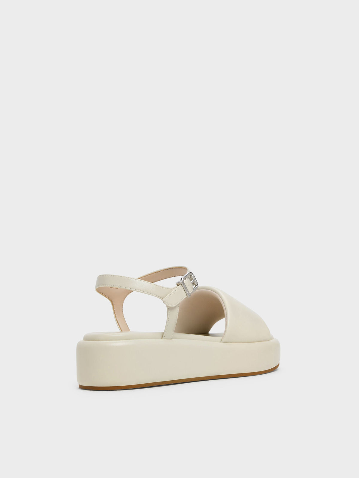 CHARLES & KEITH Popular / Ankle-Strap Flatform Sandals - Chalk