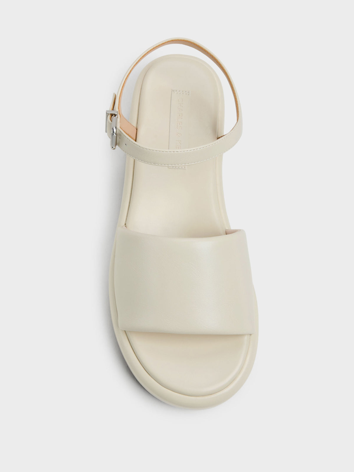CHARLES & KEITH Popular / Ankle-Strap Flatform Sandals - Chalk