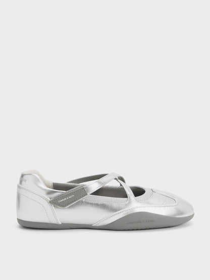 CHARLES & KEITH Smart Buy / Mika Crossover Mary Jane Sneakers - Silver