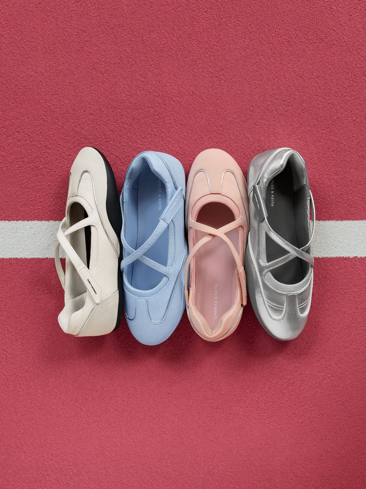 CHARLES & KEITH Smart Buy / Mika Crossover Mary Jane Sneakers - Silver