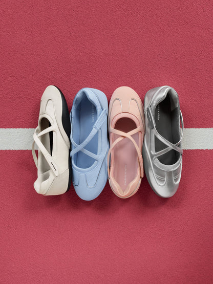 CHARLES & KEITH Smart Buy / Mika Crossover Mary Jane Sneakers - Silver