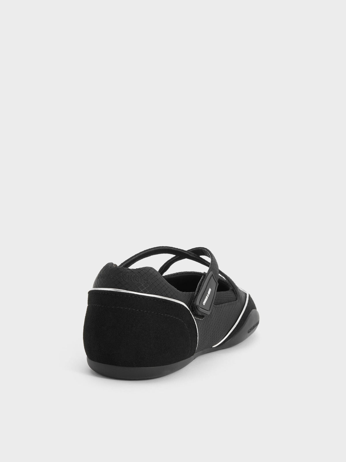 CHARLES & KEITH Recommended / Mika Crossover Mary Jane Sneakers - Black Textured