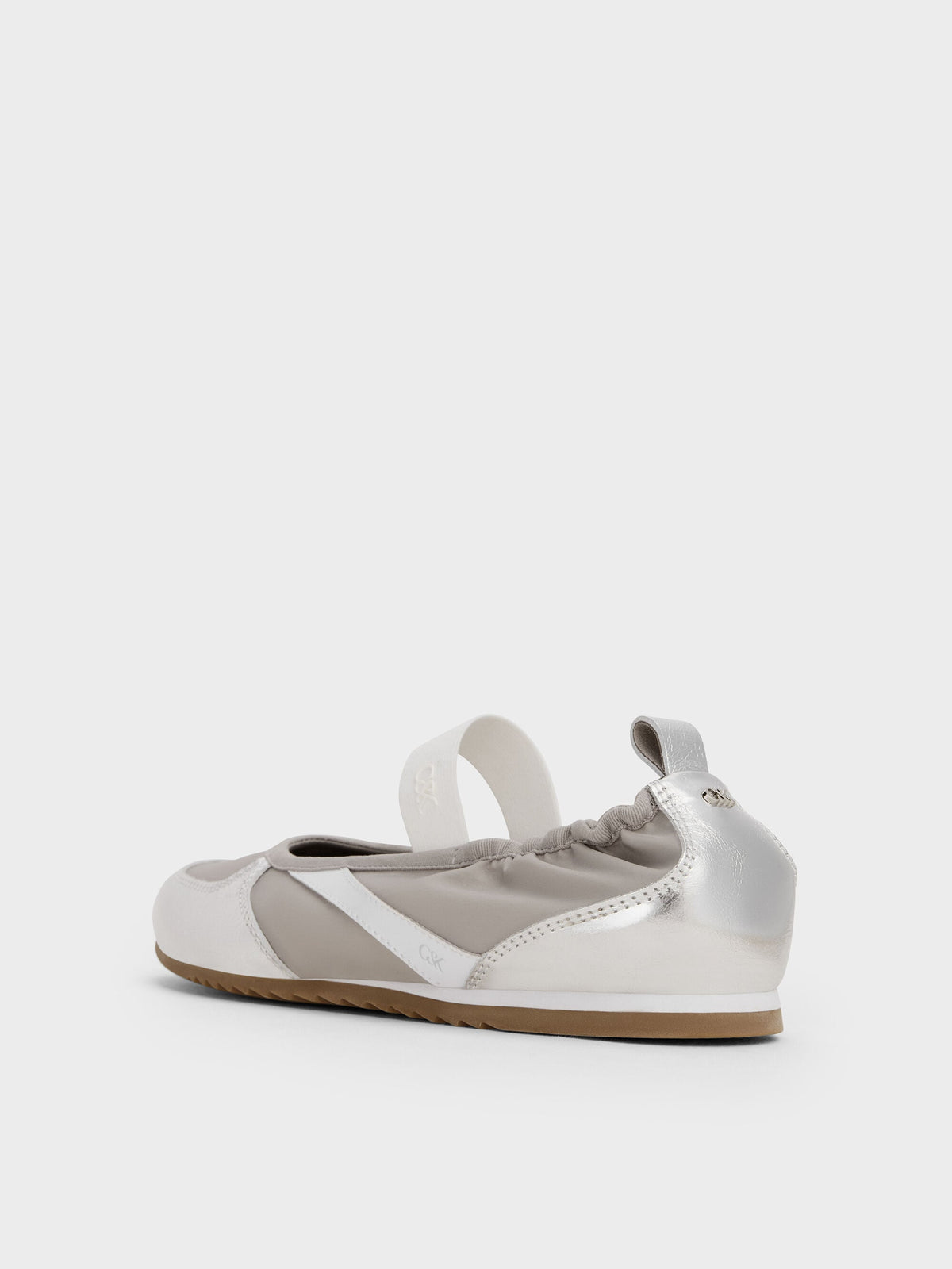 CHARLES & KEITH Essential / Jace Metallic Leather Mary Jane Sneakers - Silver