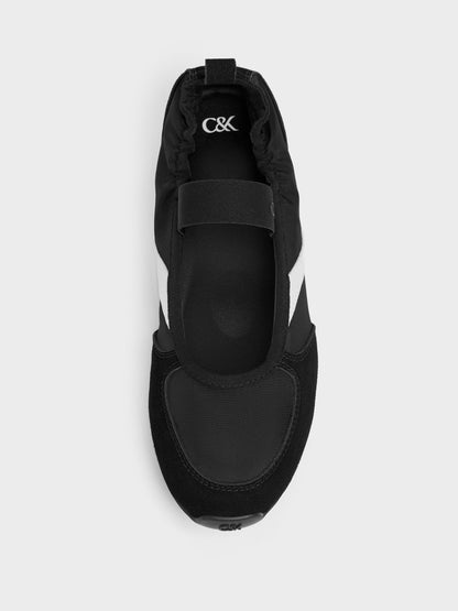 CHARLES & KEITH Premium / Jace Mary Jane Sneakers - Black Textured