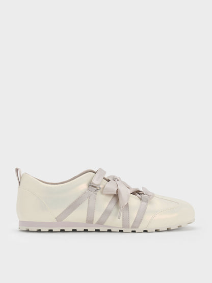 CHARLES & KEITH Trending / Silko Pearlescent Ballet Sneakers - Chalk