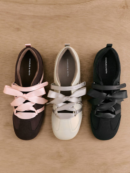 CHARLES & KEITH Trending / Silko Pearlescent Ballet Sneakers - Chalk