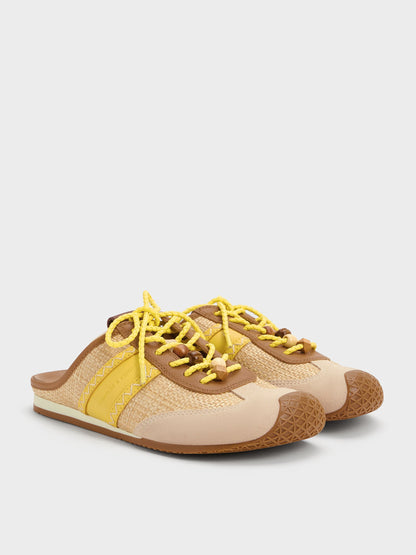 CHARLES & KEITH Great Value / Suede Woven Slip-On Sneakers - Beige