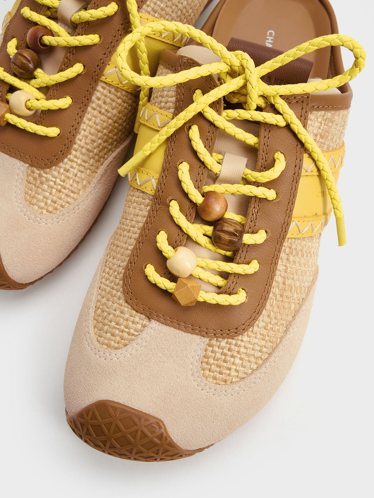CHARLES & KEITH Great Value / Suede Woven Slip-On Sneakers - Beige