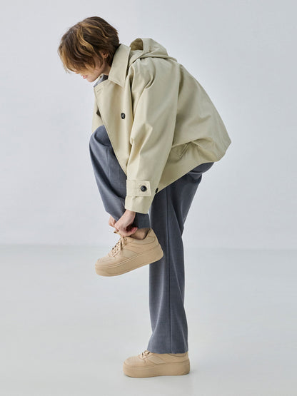 CHARLES & KEITH Essential / Faux Suede Platform Sneakers - Beige