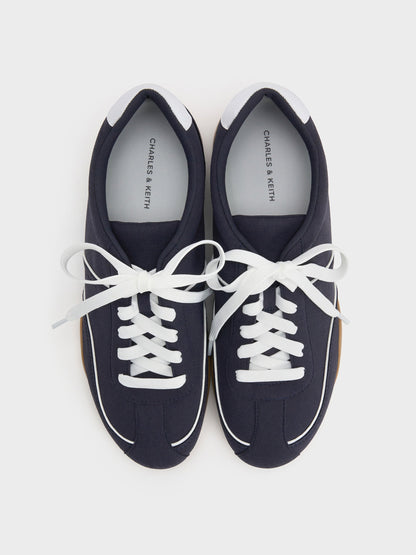 CHARLES & KEITH Featured / Louise Contrast-Trim Sneakers - Dark Blue