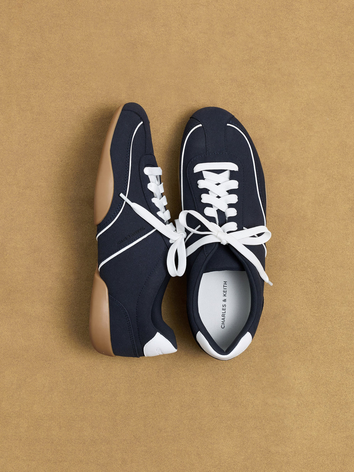 CHARLES & KEITH Featured / Louise Contrast-Trim Sneakers - Dark Blue