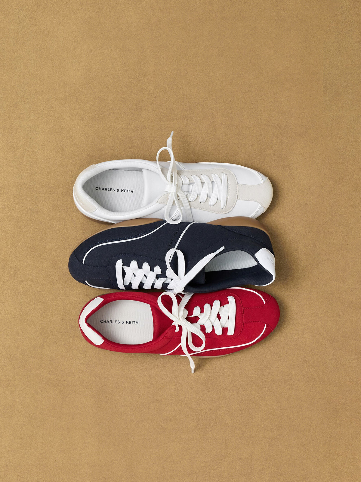 CHARLES & KEITH Featured / Louise Contrast-Trim Sneakers - Dark Blue