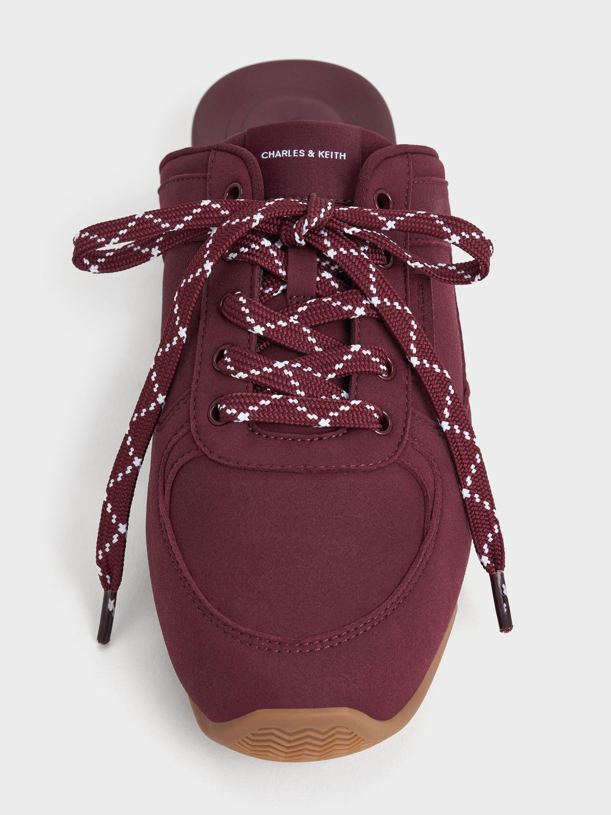 CHARLES & KEITH Popular / Lace-Up Sneaker Mules - Burgundy
