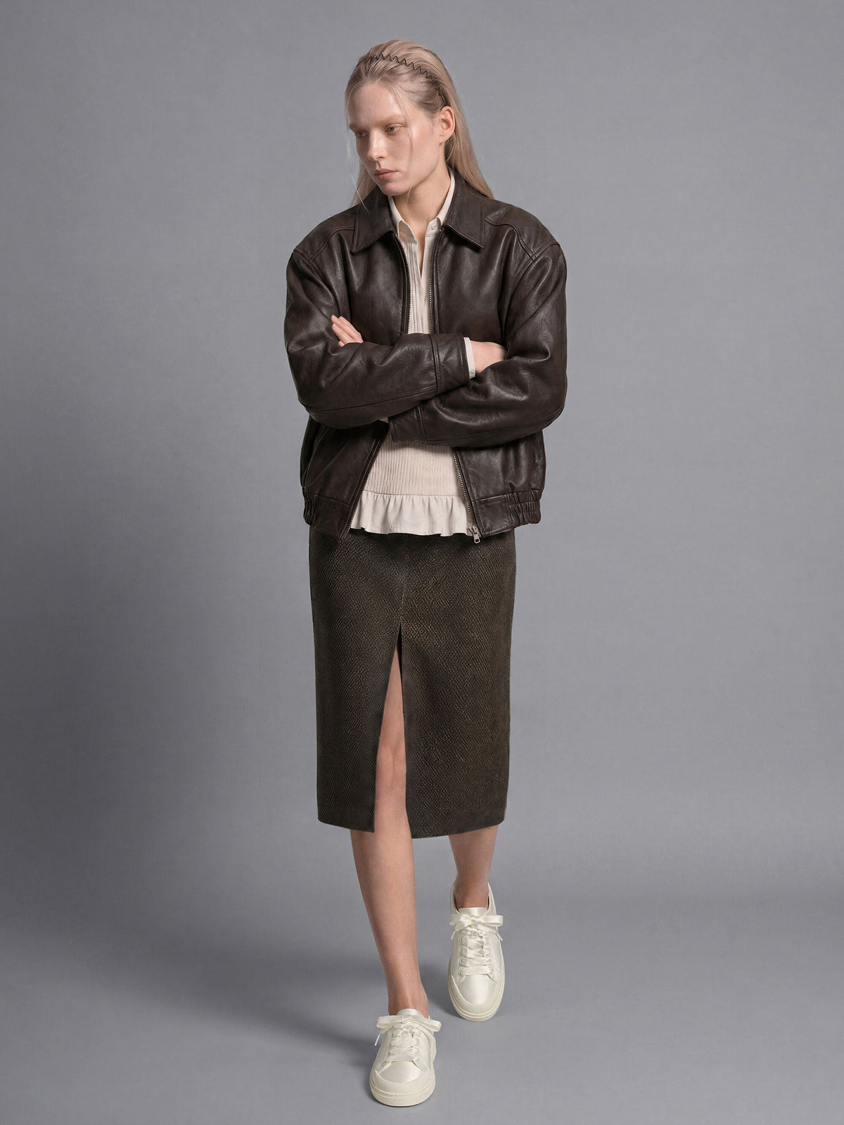 CHARLES & KEITH Featured / Satin Lace-Up Sneakers - White