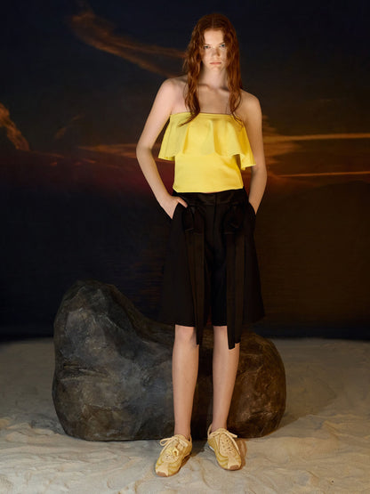 CHARLES & KEITH Sale / Jace Crochet & Suede Flower Sneakers - Yellow