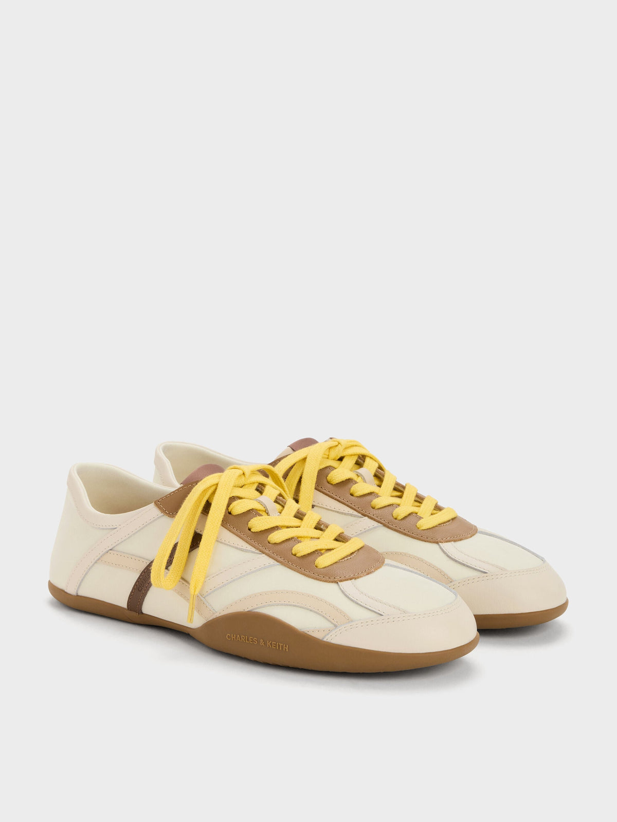 CHARLES & KEITH Exclusive / Nylon & Leather Sneakers - Cream