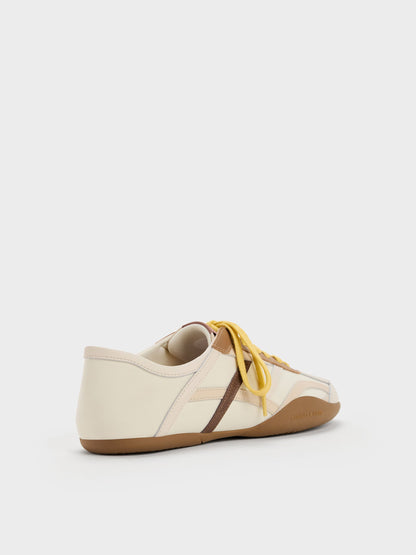 CHARLES & KEITH Exclusive / Nylon & Leather Sneakers - Cream