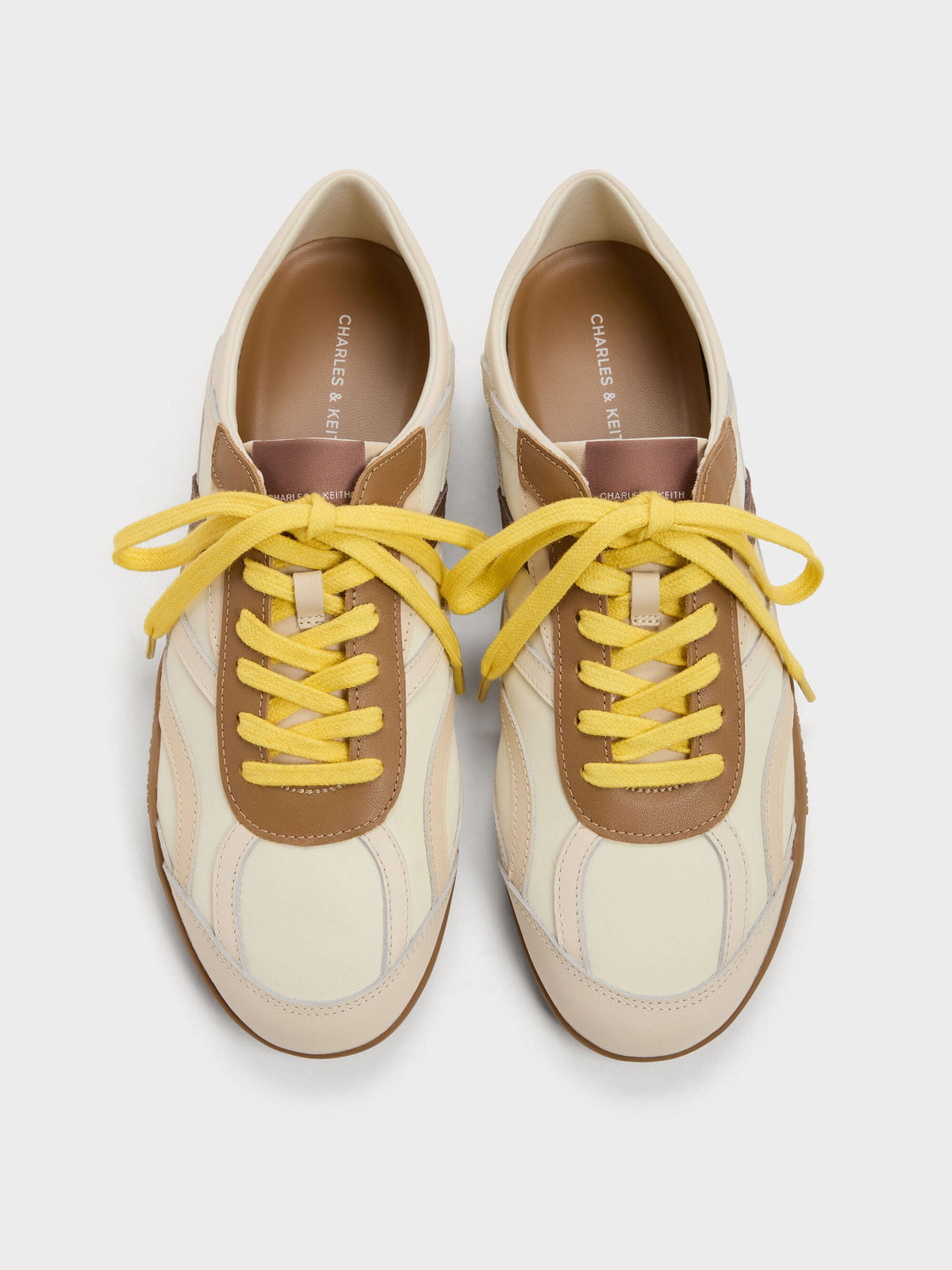 CHARLES & KEITH Exclusive / Nylon & Leather Sneakers - Cream