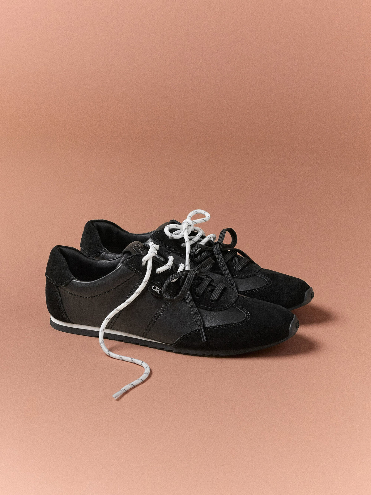 CHARLES & KEITH Signature / Jace Leather & Suede Sneakers - Dark Brown
