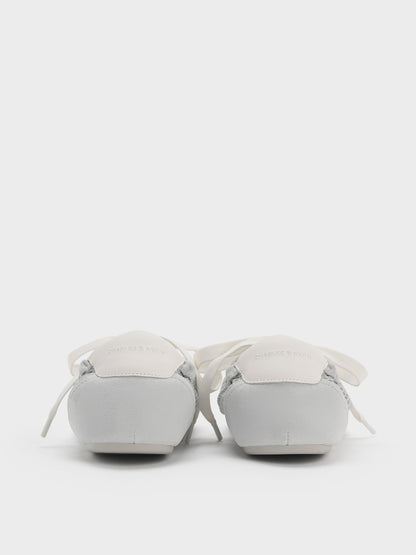CHARLES & KEITH Best Price / Cece Mesh Ruched Bow Ballet Sneakers - Light Grey