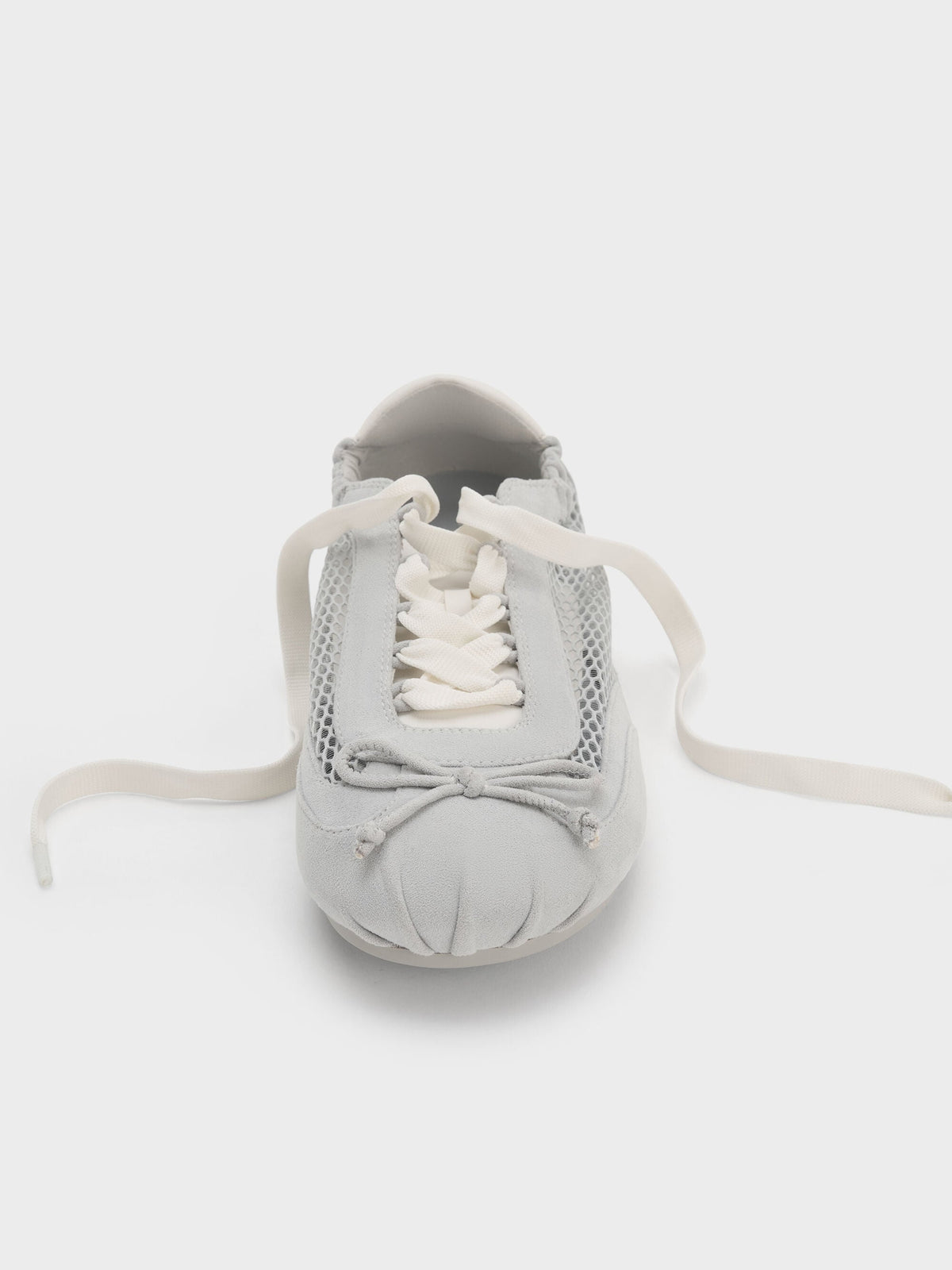 CHARLES & KEITH Best Price / Cece Mesh Ruched Bow Ballet Sneakers - Light Grey