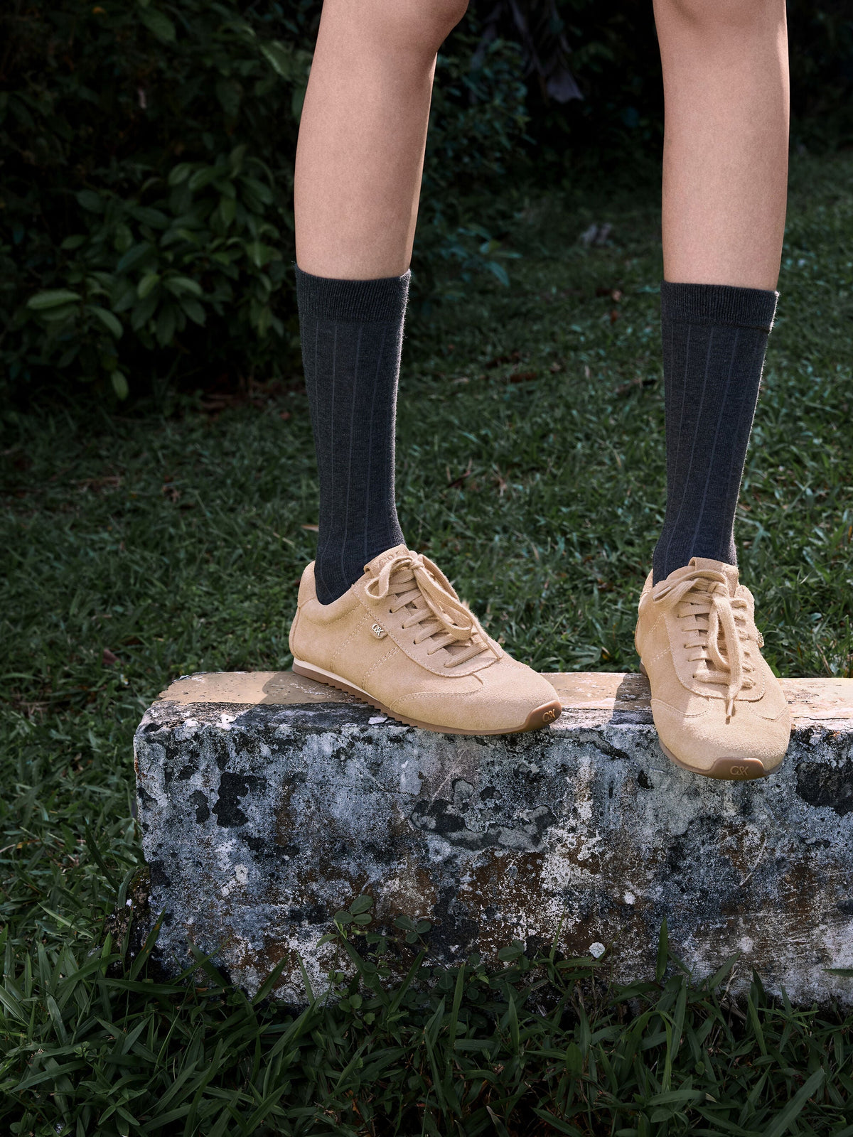 CHARLES & KEITH Sale / Jace Suede Sneakers - Beige