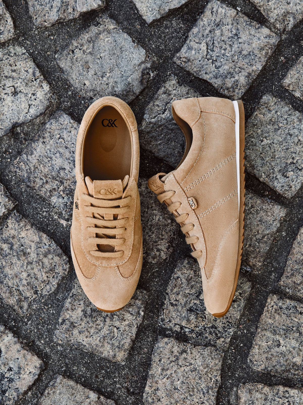 CHARLES & KEITH Sale / Jace Suede Sneakers - Beige