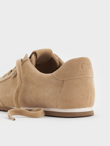 CHARLES & KEITH Sale / Jace Suede Sneakers - Beige