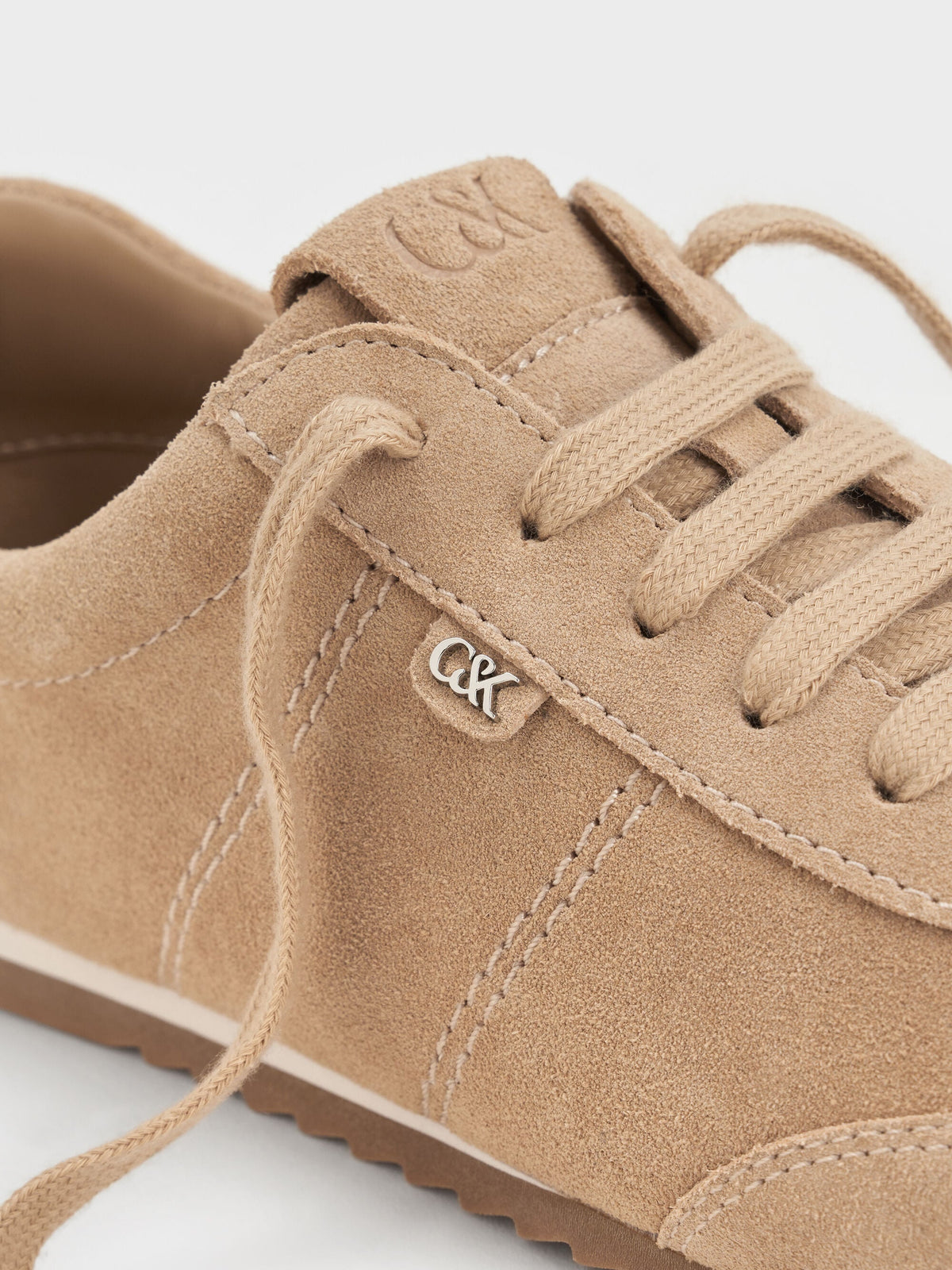 CHARLES & KEITH Sale / Jace Suede Sneakers - Beige