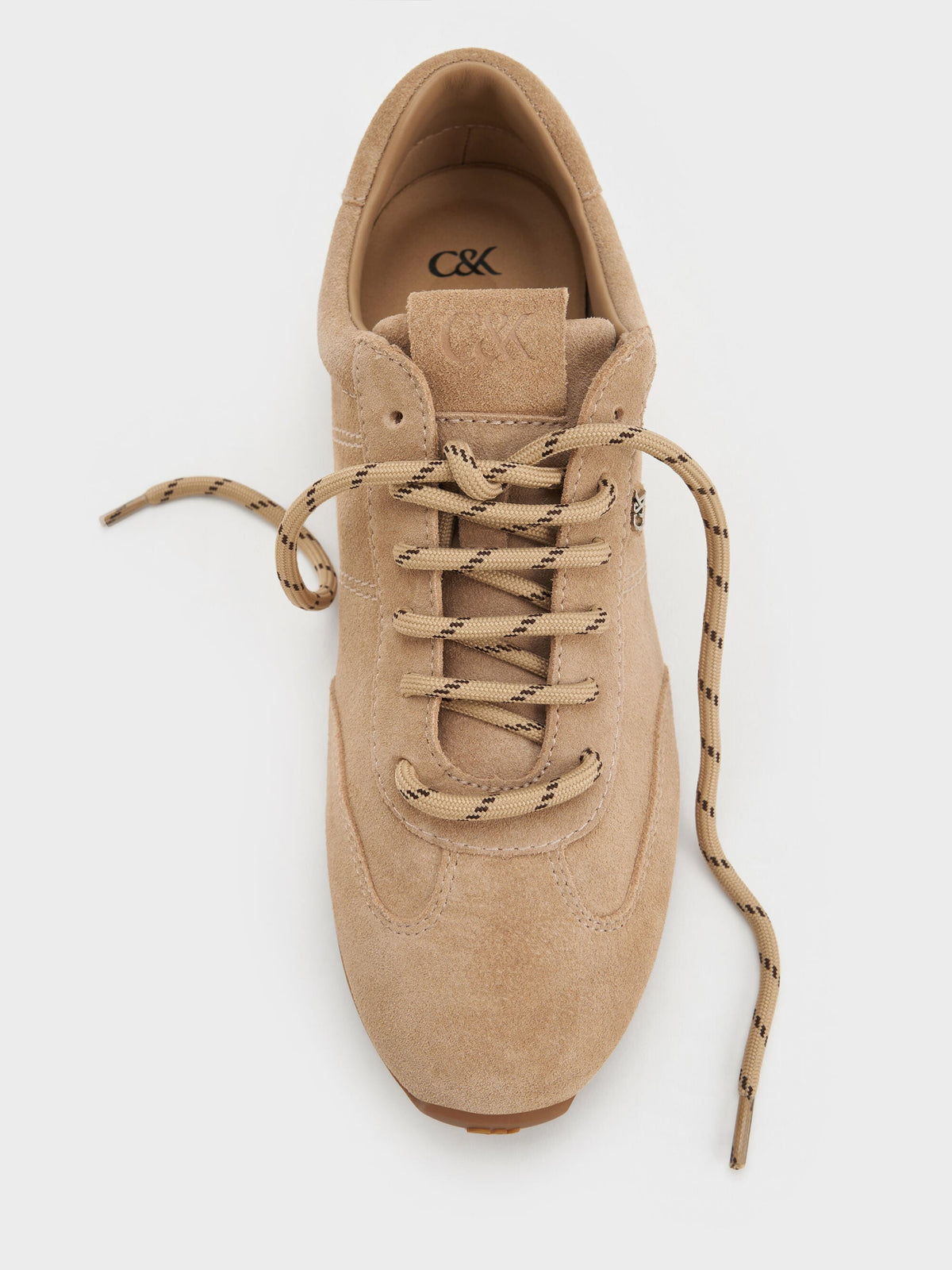 CHARLES & KEITH Sale / Jace Suede Sneakers - Beige
