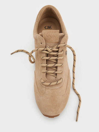 CHARLES & KEITH Sale / Jace Suede Sneakers - Beige