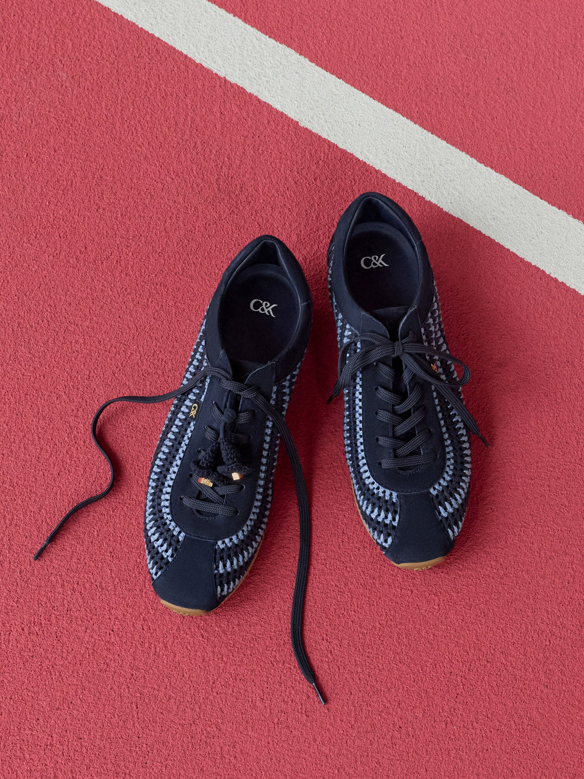 CHARLES & KEITH Special Offer / Jace Crochet & Suede Flower Sneakers - Blue