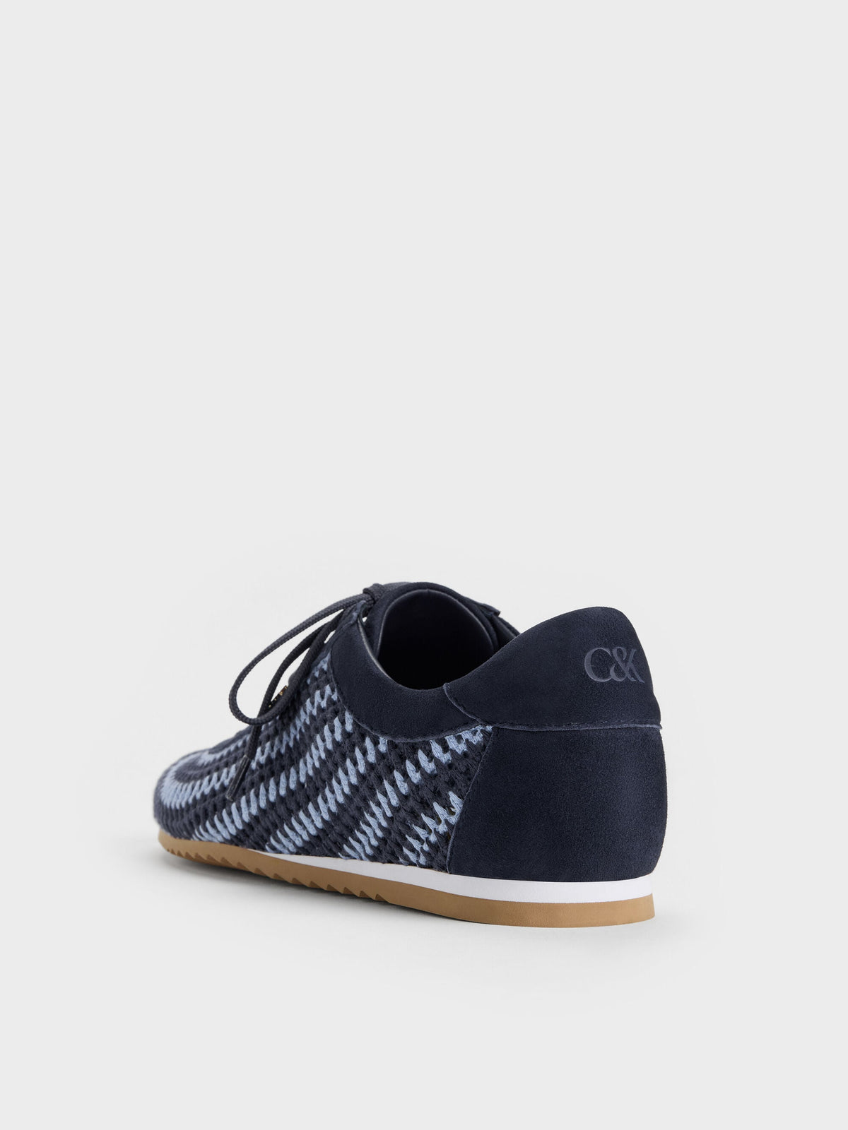 CHARLES & KEITH Special Offer / Jace Crochet & Suede Flower Sneakers - Blue