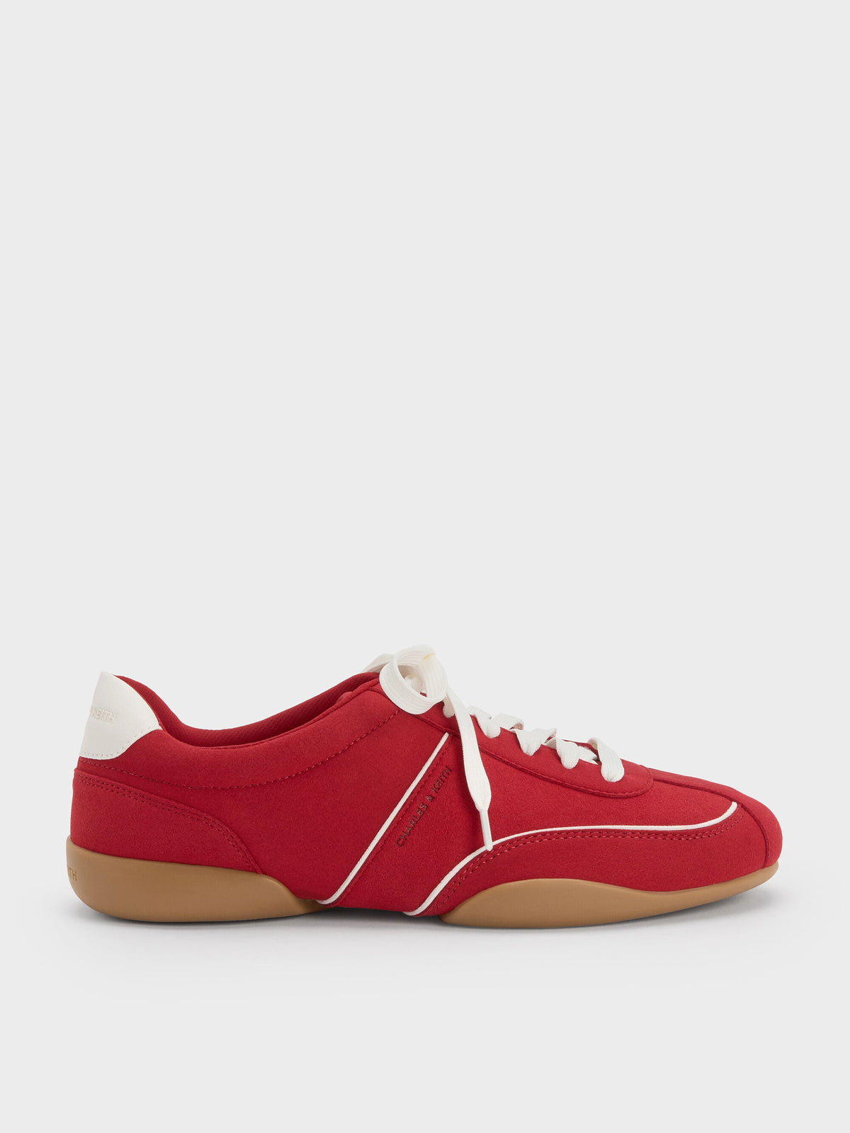 CHARLES & KEITH New / Louise Contrast-Trim Sneakers - Red