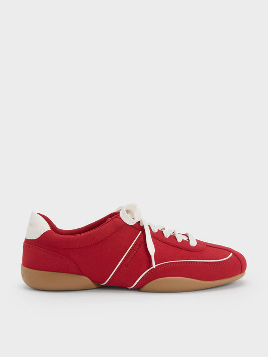 CHARLES & KEITH New / Louise Contrast-Trim Sneakers - Red