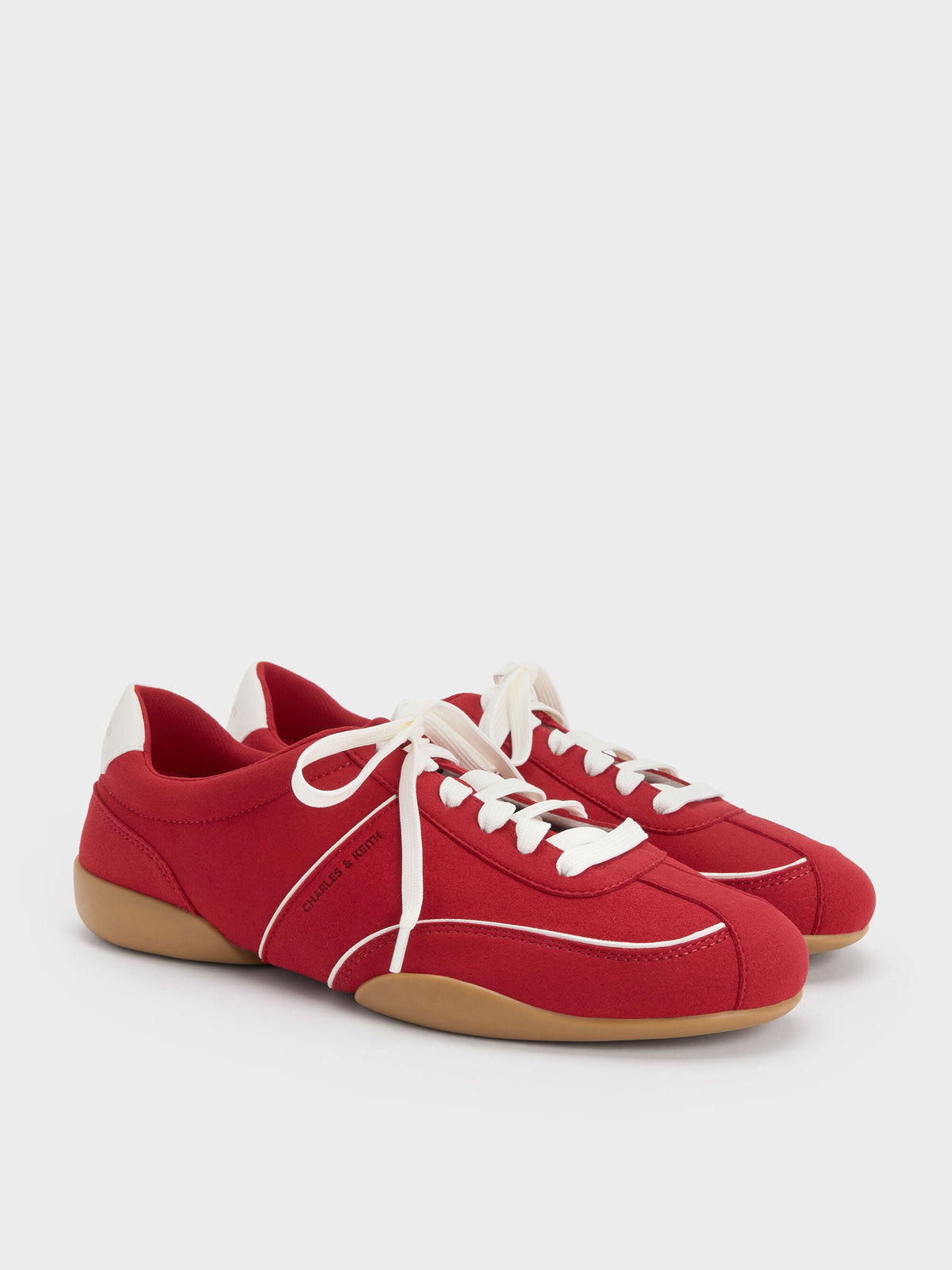 CHARLES & KEITH New / Louise Contrast-Trim Sneakers - Red