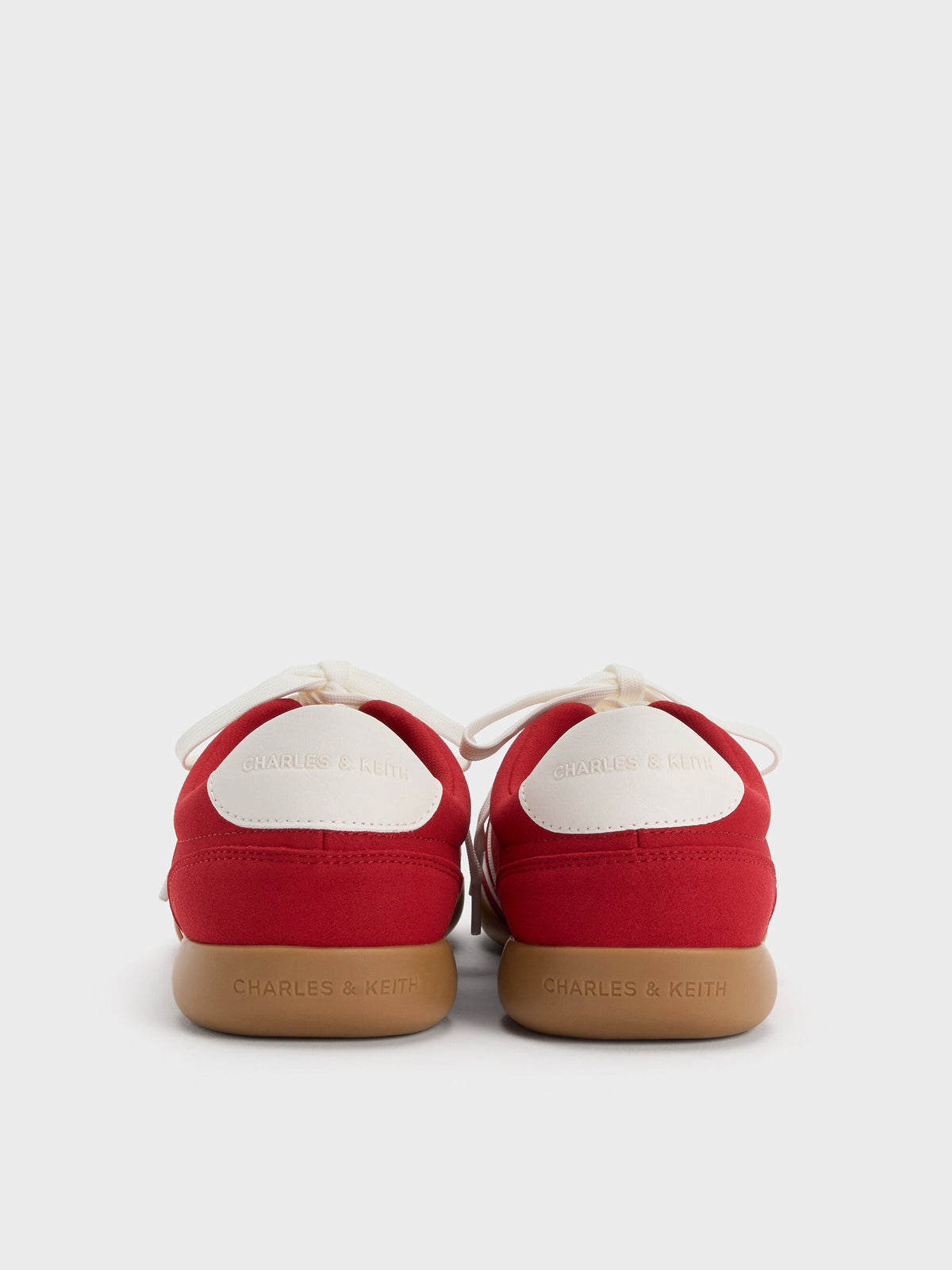 CHARLES & KEITH New / Louise Contrast-Trim Sneakers - Red