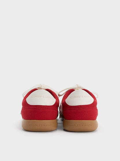 CHARLES & KEITH New / Louise Contrast-Trim Sneakers - Red