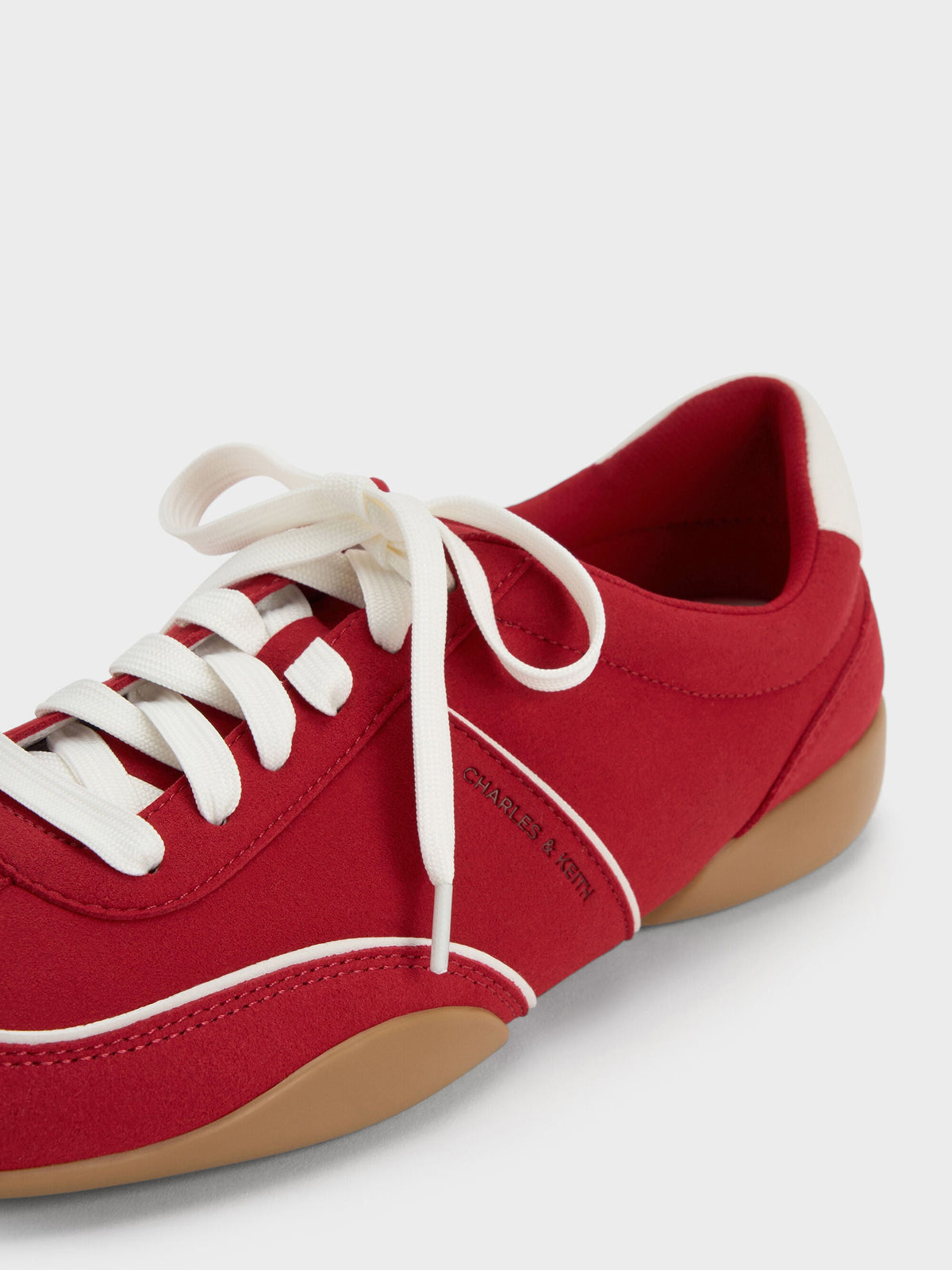 CHARLES & KEITH New / Louise Contrast-Trim Sneakers - Red