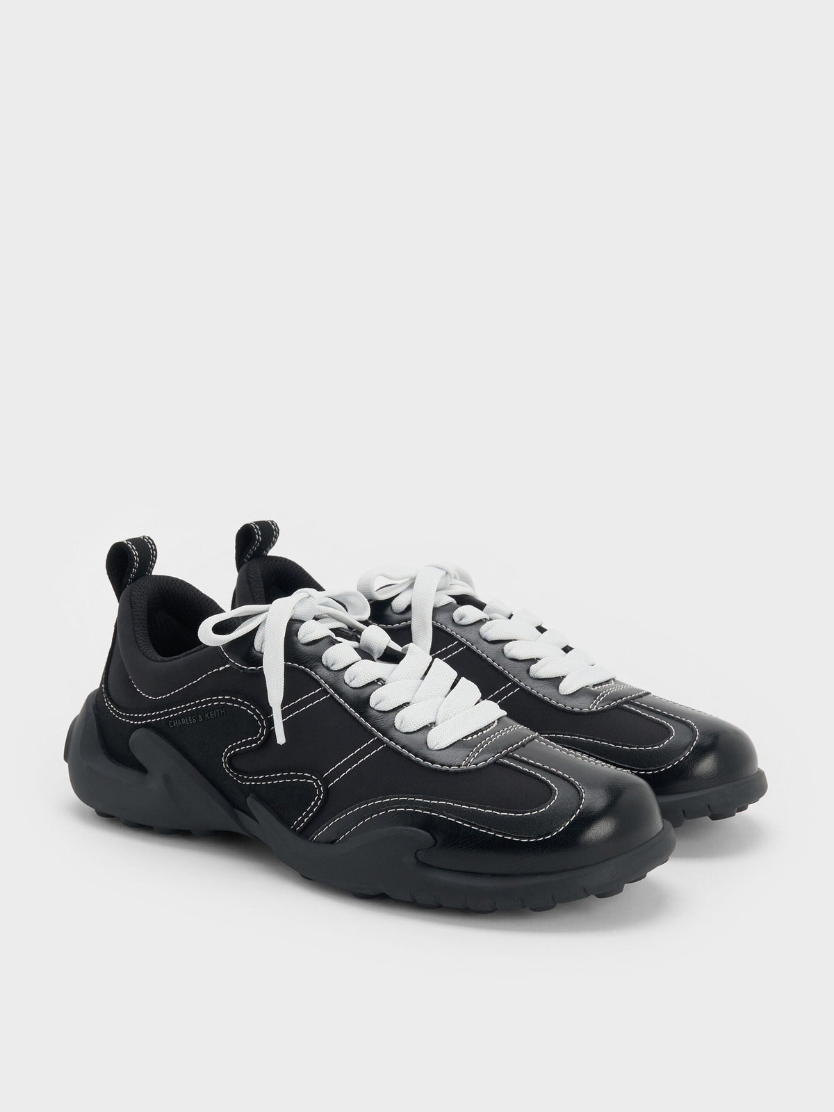 CHARLES & KEITH Featured / Minette Low-Top Sneakers - Black Textured