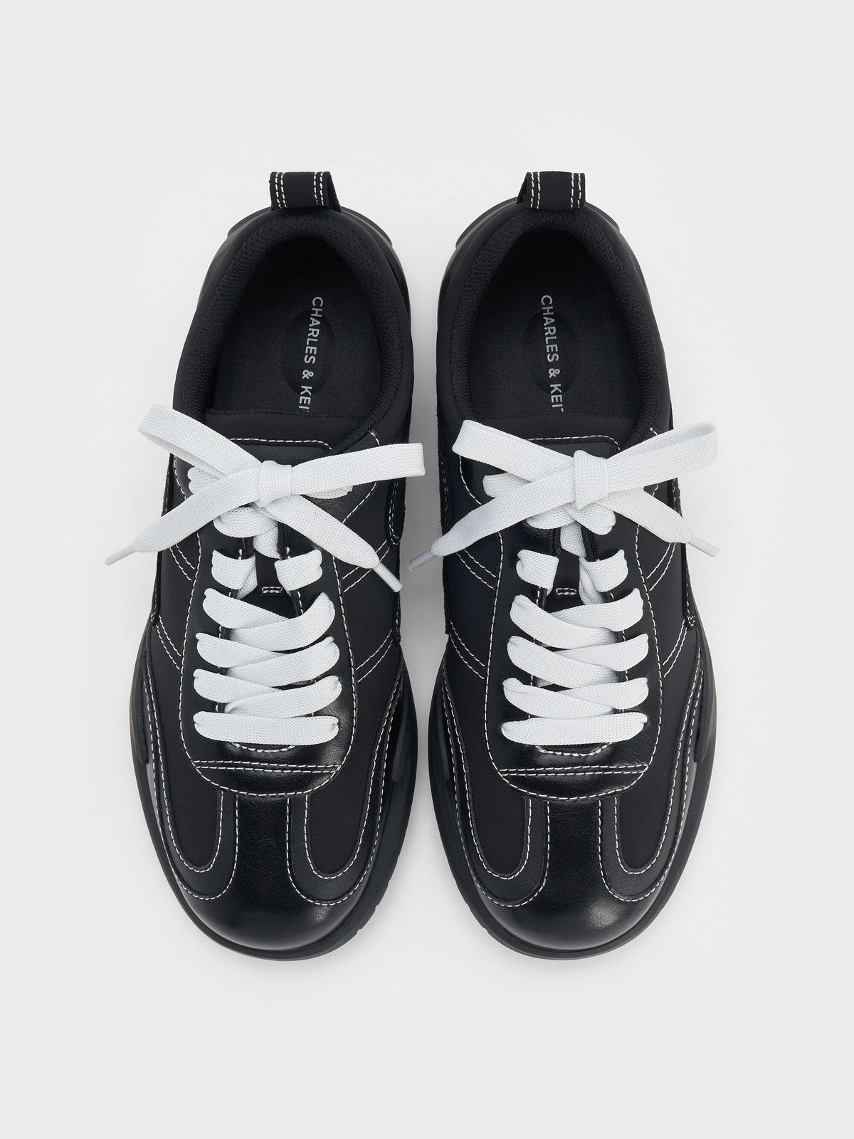CHARLES & KEITH Featured / Minette Low-Top Sneakers - Black Textured