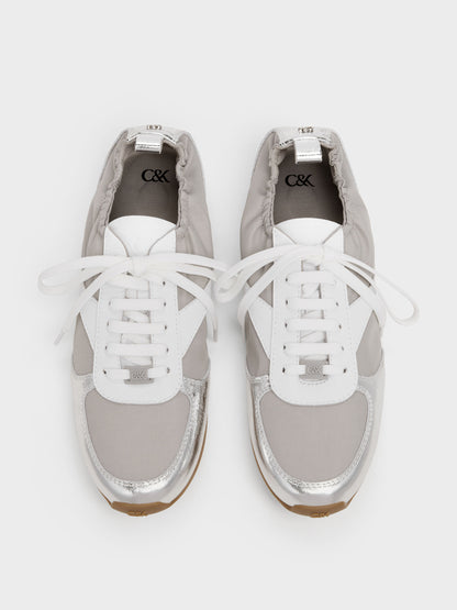 CHARLES & KEITH Featured / Jace Metallic Sneakers - Silver