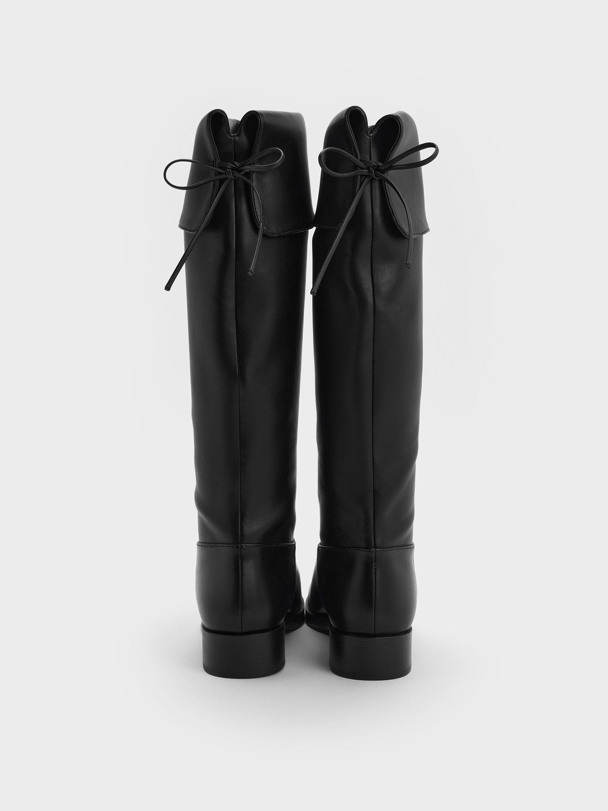 CHARLES & KEITH Sale / Louisa Fold-Over Thigh-High Boots - Black