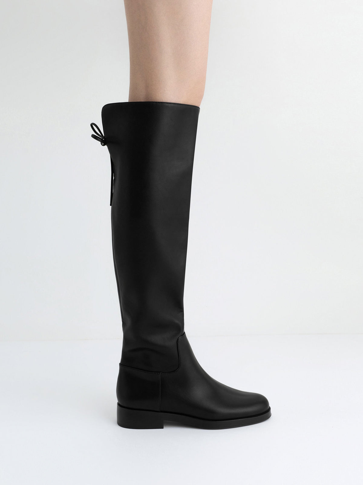 CHARLES & KEITH Sale / Louisa Fold-Over Thigh-High Boots - Black