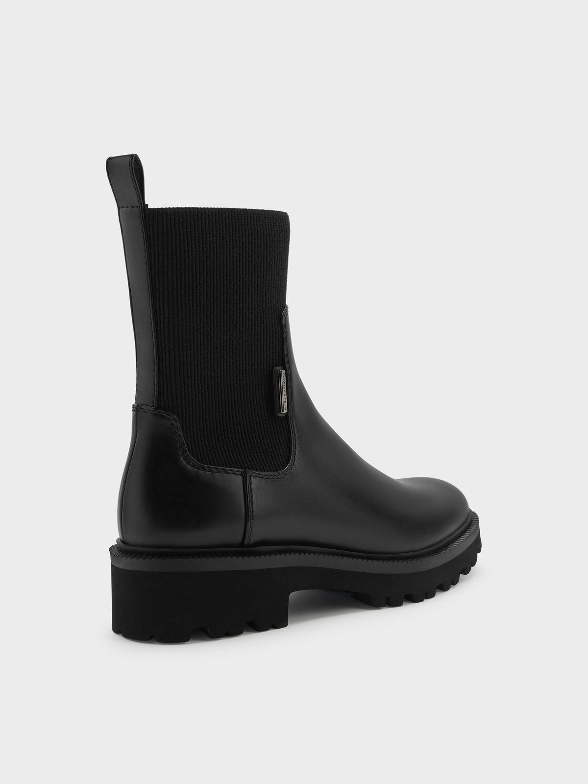 CHARLES & KEITH Hot Sale / Remy Ridged-Sole Chelsea Boots - Black