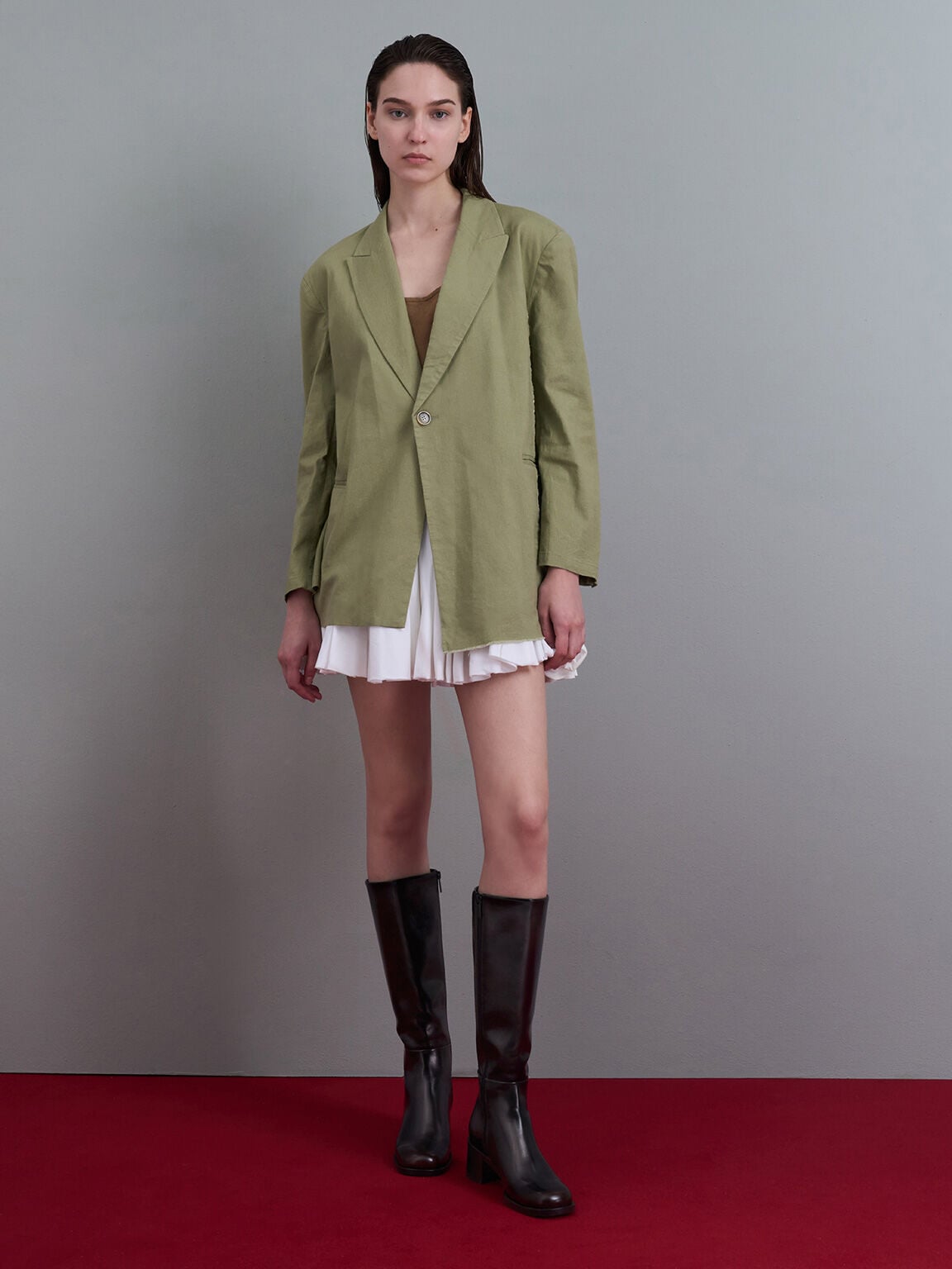 CHARLES & KEITH Best Price / Louise Block-Heel Knee-High Boots - Dark Brown