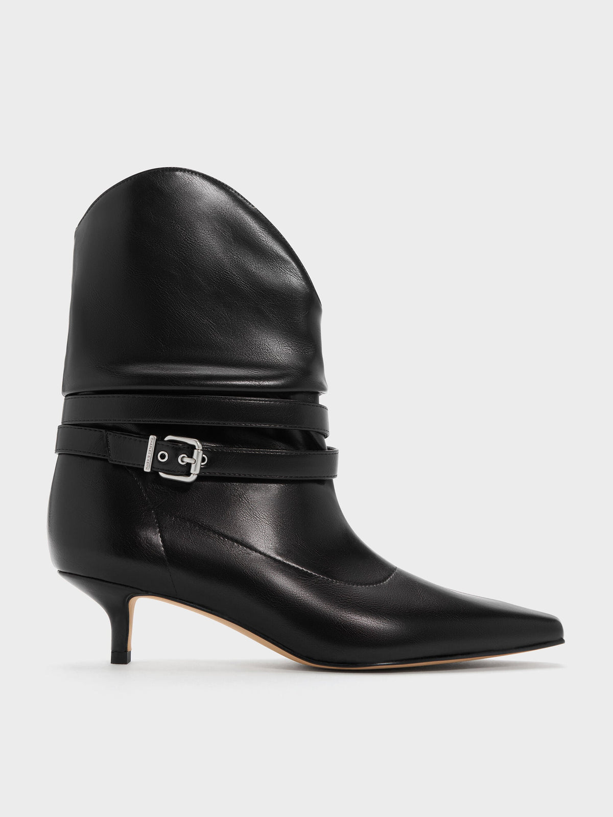 CHARLES & KEITH Trending / Karter Kitten-Heel Boots - Black
