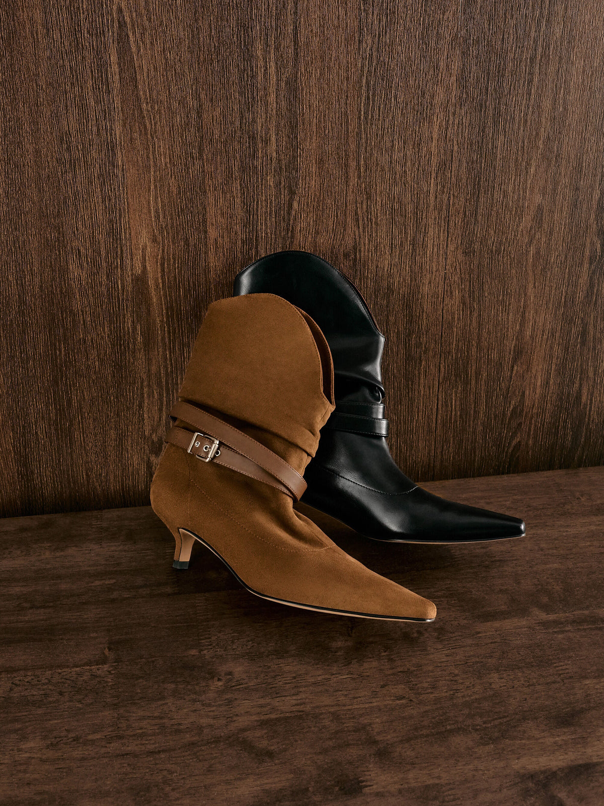 CHARLES & KEITH Trending / Karter Kitten-Heel Boots - Black
