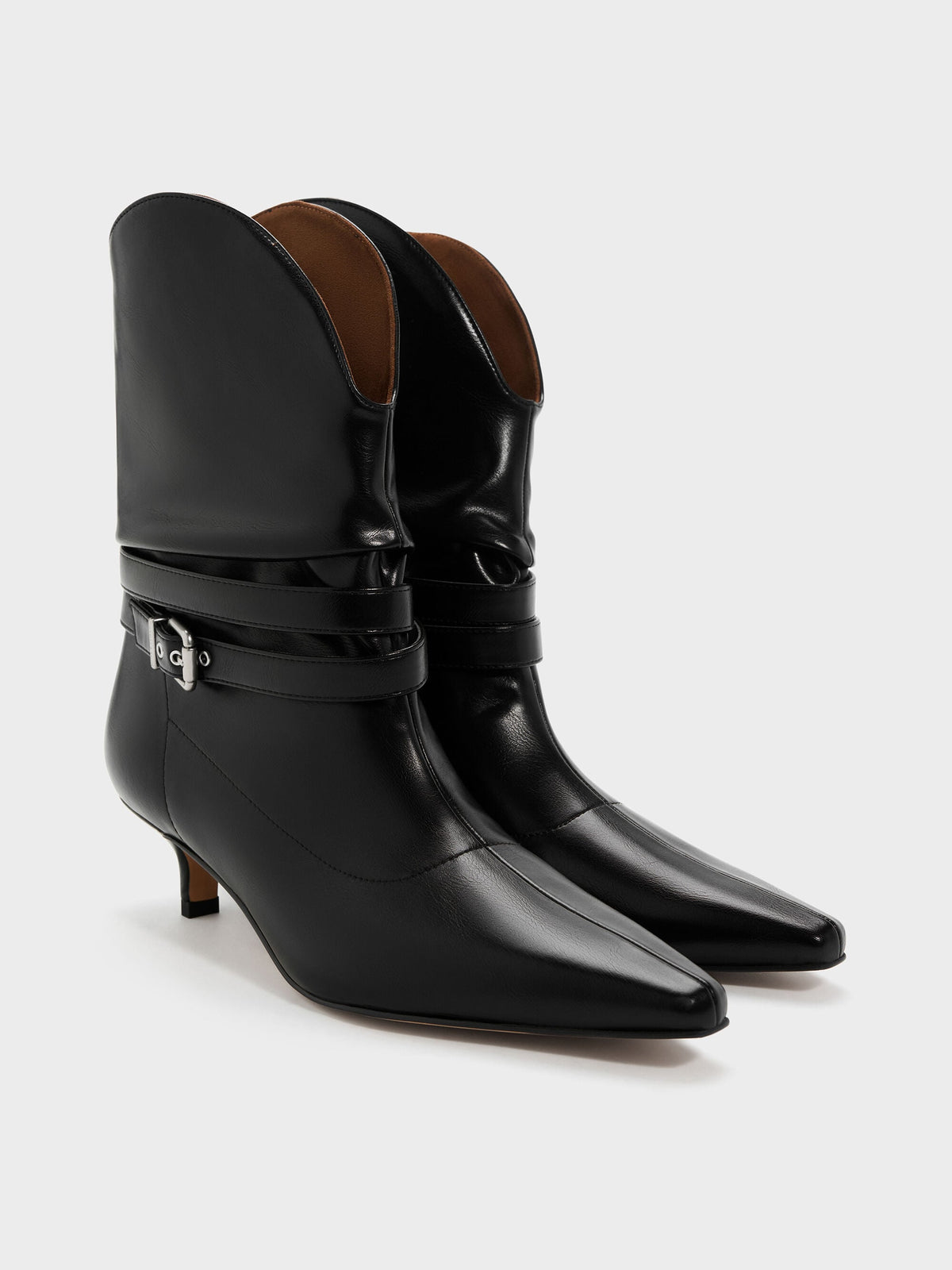 CHARLES & KEITH Trending / Karter Kitten-Heel Boots - Black