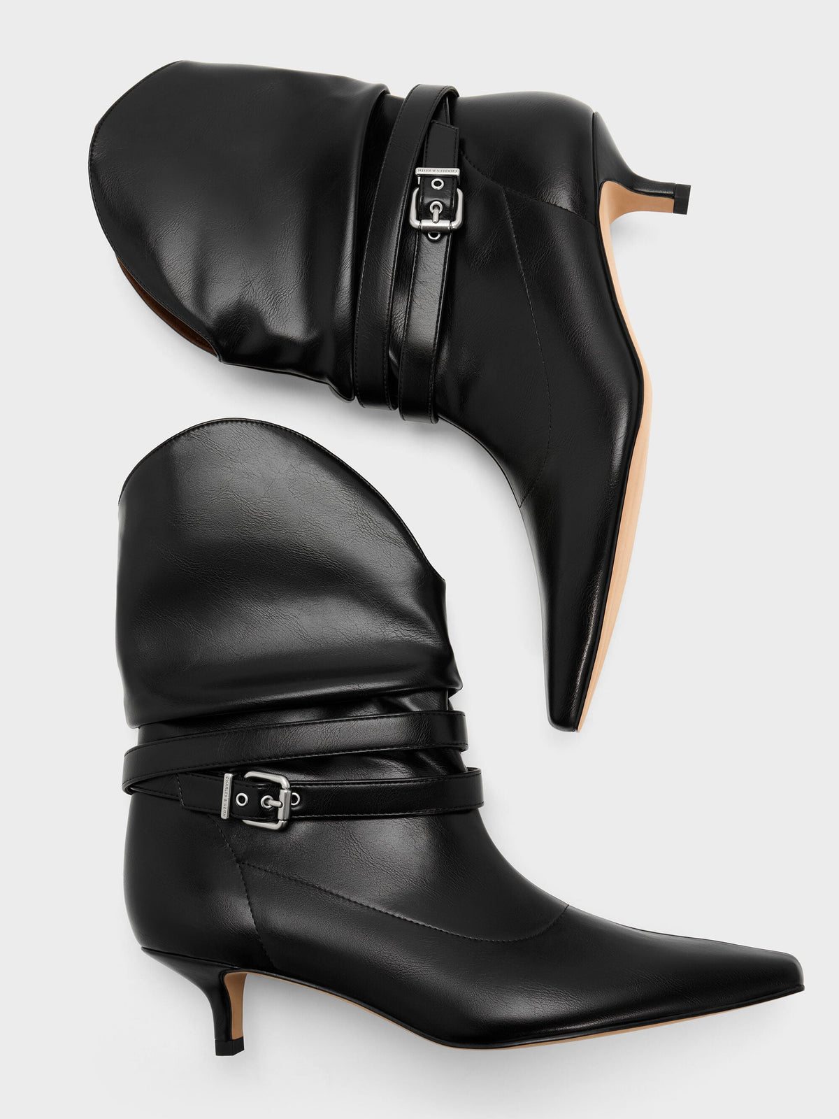 CHARLES & KEITH Trending / Karter Kitten-Heel Boots - Black